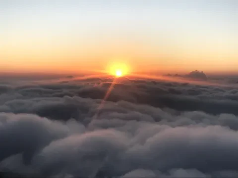 Sunset over a sea of clouds on the Mardi Himal Trek.