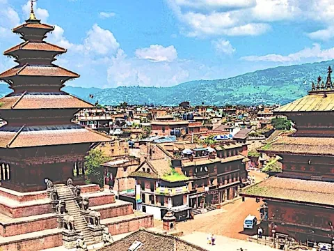 Historic heritage temple with traditional architecture in Kathmandu, Nepal.