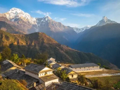 Traditional Ghandruk village in the Annapurna region of Nepal.