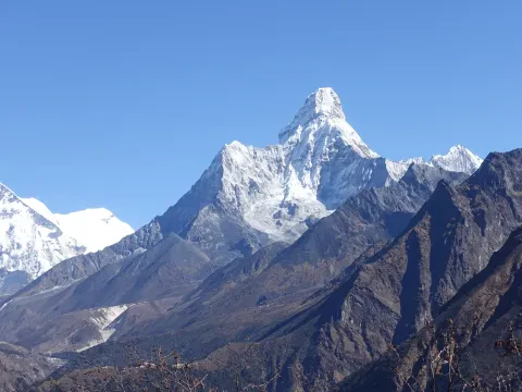 Mount Ama Dablam viewed from Hotel Everest View in the Everest region.