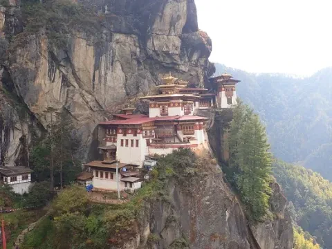 Tiger’s Nest Monastery perched on a cliff in Paro, Bhutan.