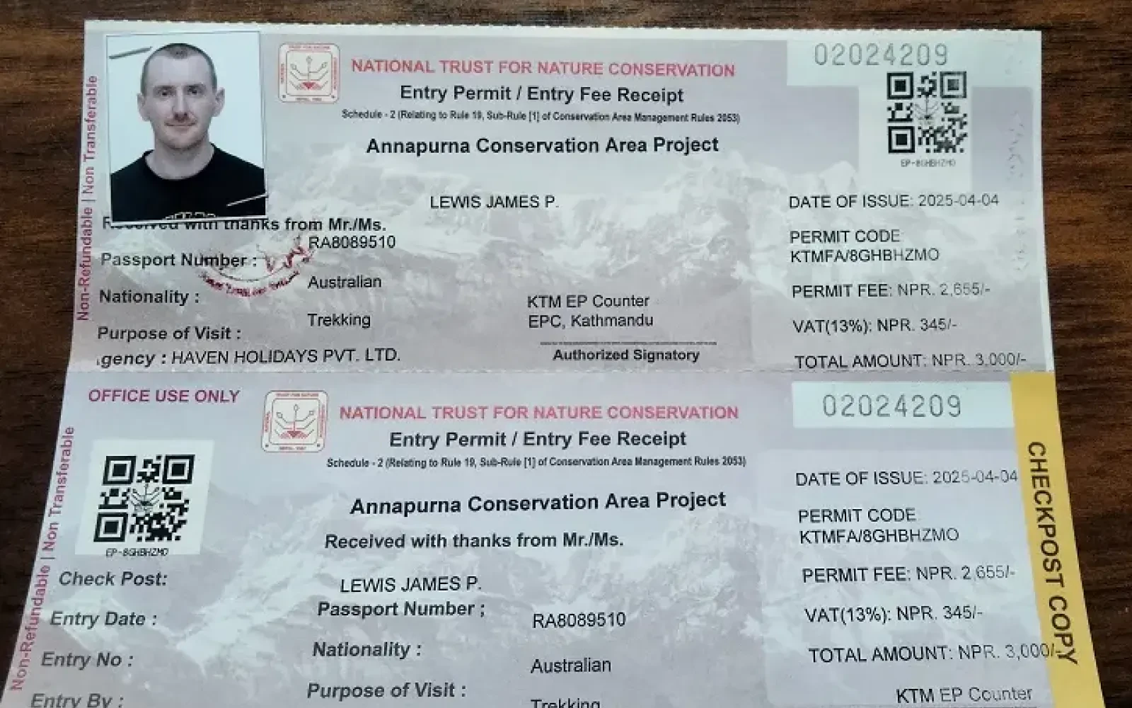 Annapurna Base Camp Trek Permits