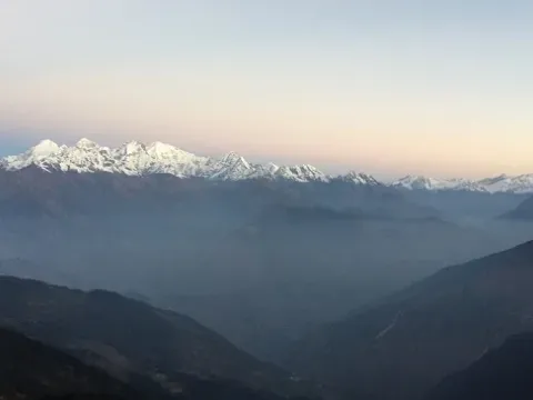 Ganesh Himal range seen on the trek to Gosainkunda Lake.