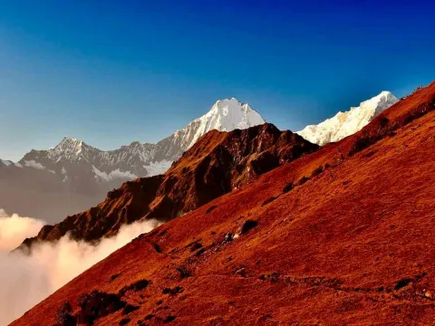 Scenic Ganesh Himal landscape with mountain views.