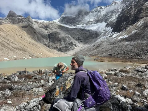 Glacial lake on the Kanchenjunga Base Camp Trek.