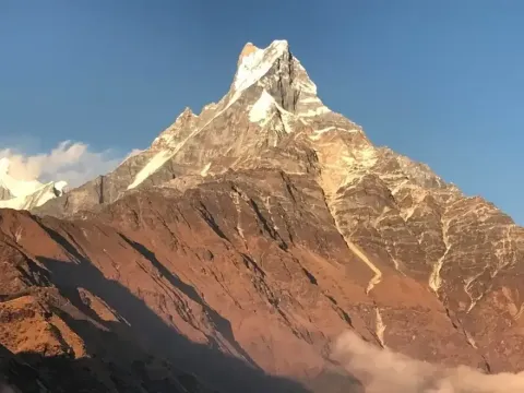 Fishtail Mountain view from the Mardi Himal Trek trail.