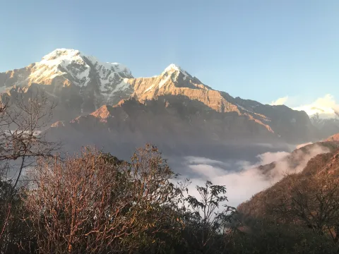 Annapurna South and Hiunchuli mountains from the Mardi Himal Trek.