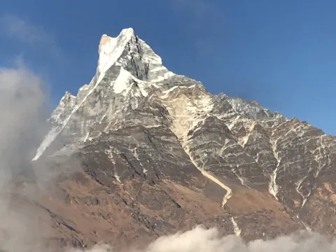 Mount Fishtail (Machhapuchhre) towering above the Mardi Himal trail.