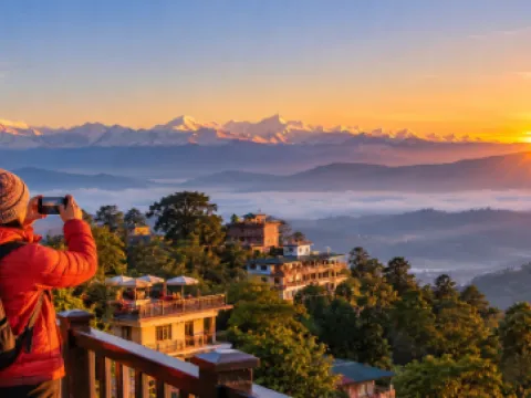alayan mountain range during the Chisapani Nagarkot Trek in Nepal.