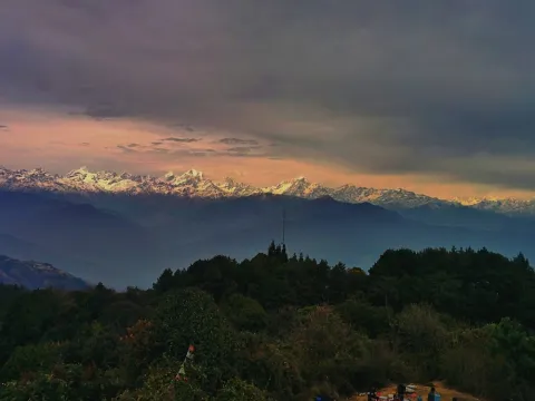 Scenic Himalayan landscape and valley views along the Chisapani Nagarkot Trek in Nepal.