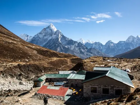 Thukla village and valley with Mount Ama Dablam views on the Everest Base Camp Trek.