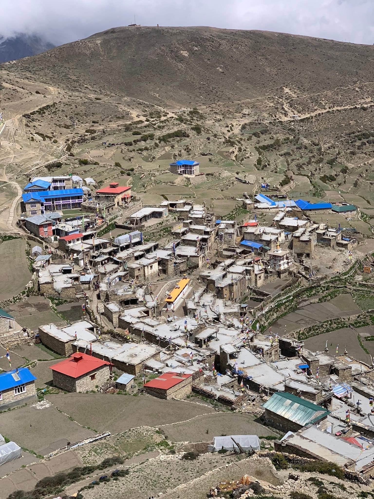 Phu Village Nar Phu Valley Nepal with traditional Himalayan stone houses and remote mountain scenery