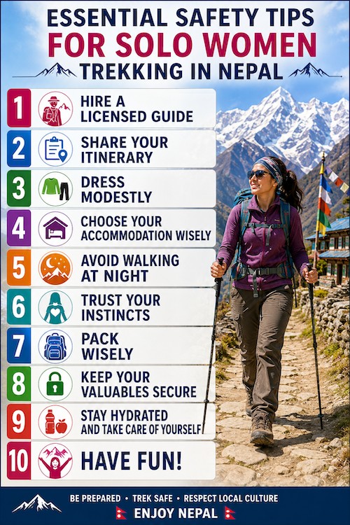 10 essential safety tips for solo women trekking in Nepal