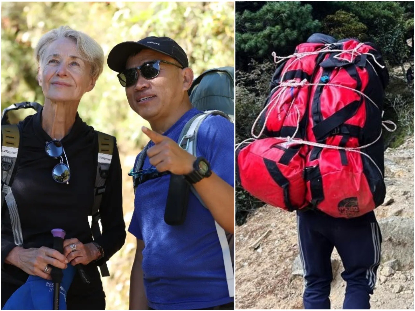Guide and porter on the Langtang Valley Trek