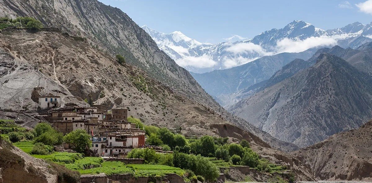 Lubra Village excursion in Mustang Nepal Bon culture Himalayan village