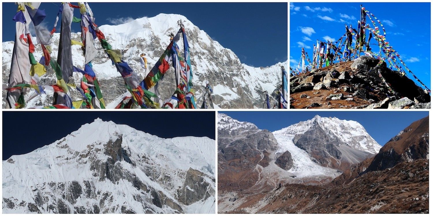 Langtang Lirung Tserko Ri and glacier in Langtang Valley Nepal Himalaya