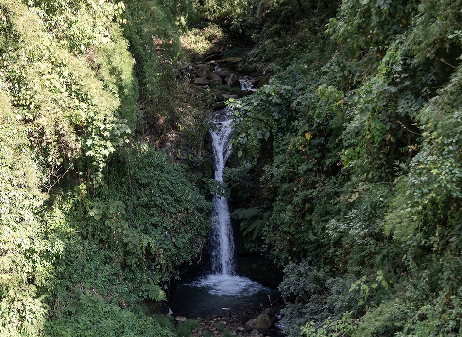 Beautiful waterfall near Tikhedhunga along the Ghorepani Poon Hill Trek route in the Annapurna region of Nepal.