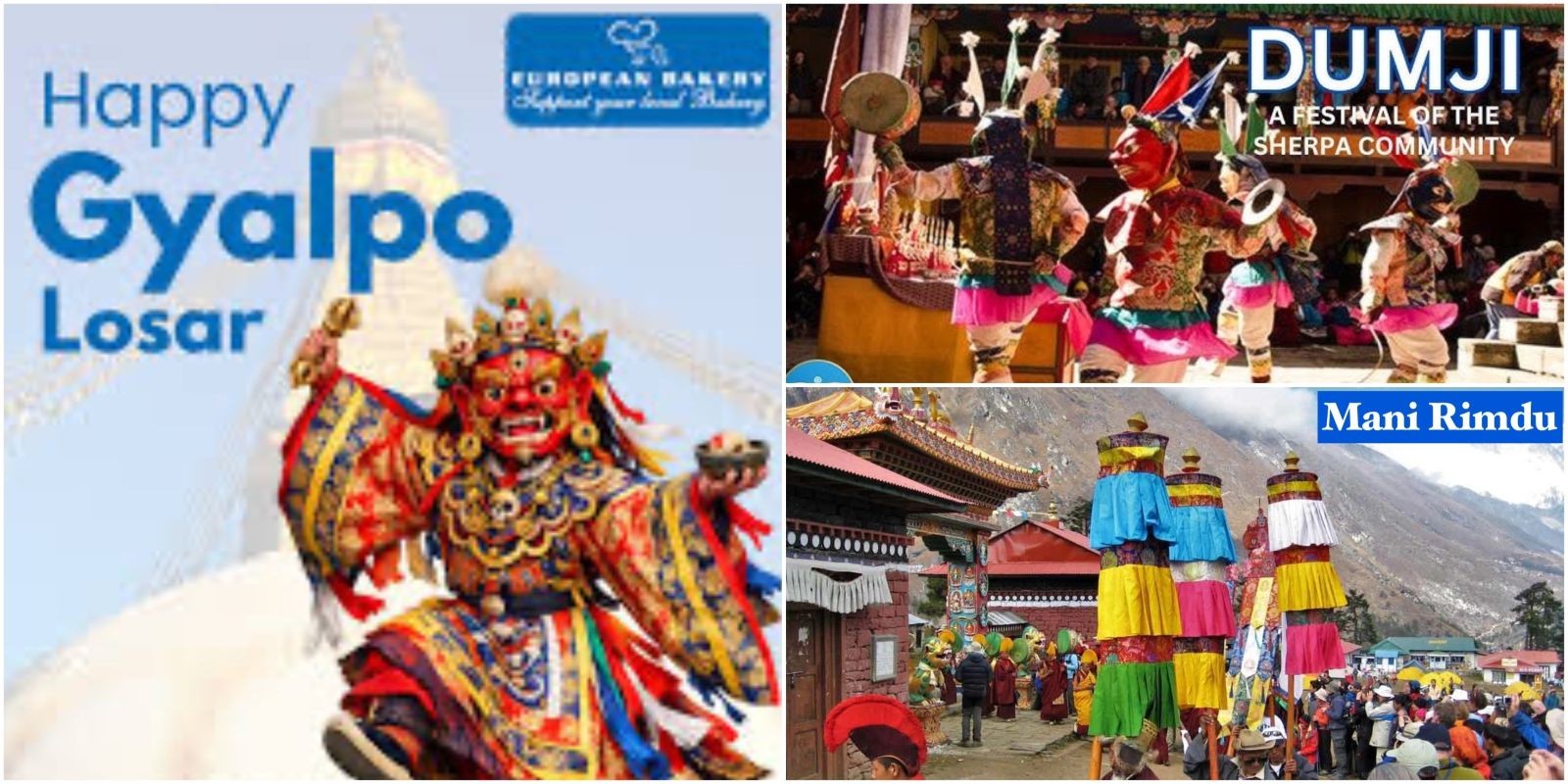 "Sherpa community celebrating traditional Himalayan festivals including Losar, Dumje, and Mani Rimdu with colorful costumes, monastery ceremonies, masked dances, and Buddhist rituals in Nepal's Everest region."