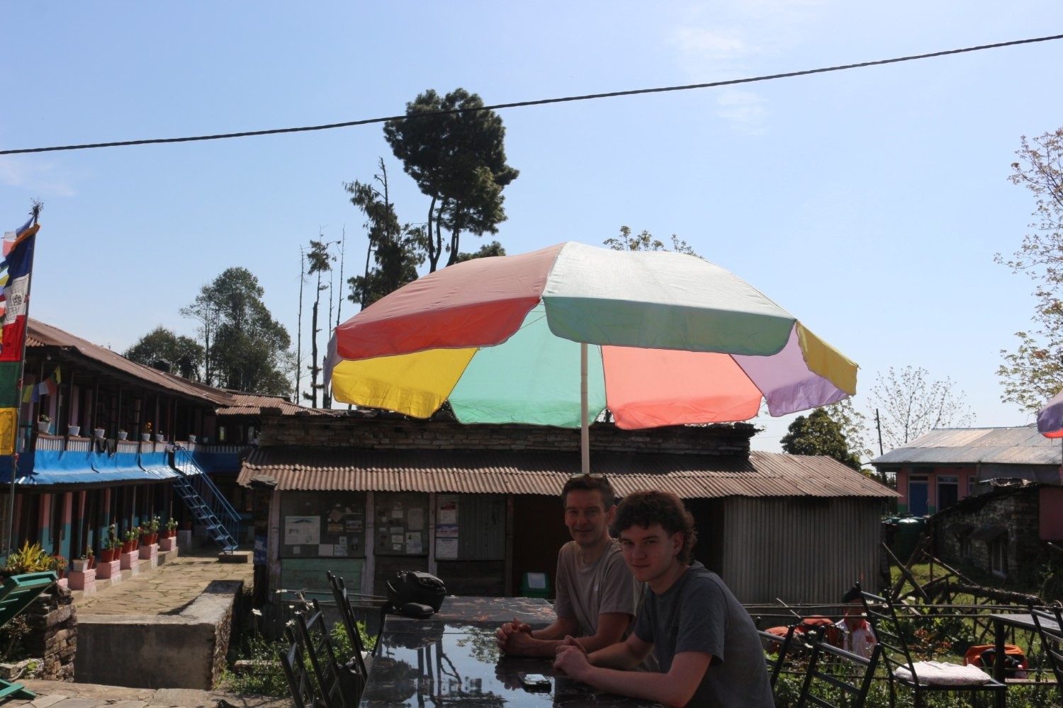 Small trekking teahouse restaurant in the Annapurna region of Nepal serving basic meals such as dal bhat, noodles, tea, and snacks for trekkers on the Mardi Himal Trail.