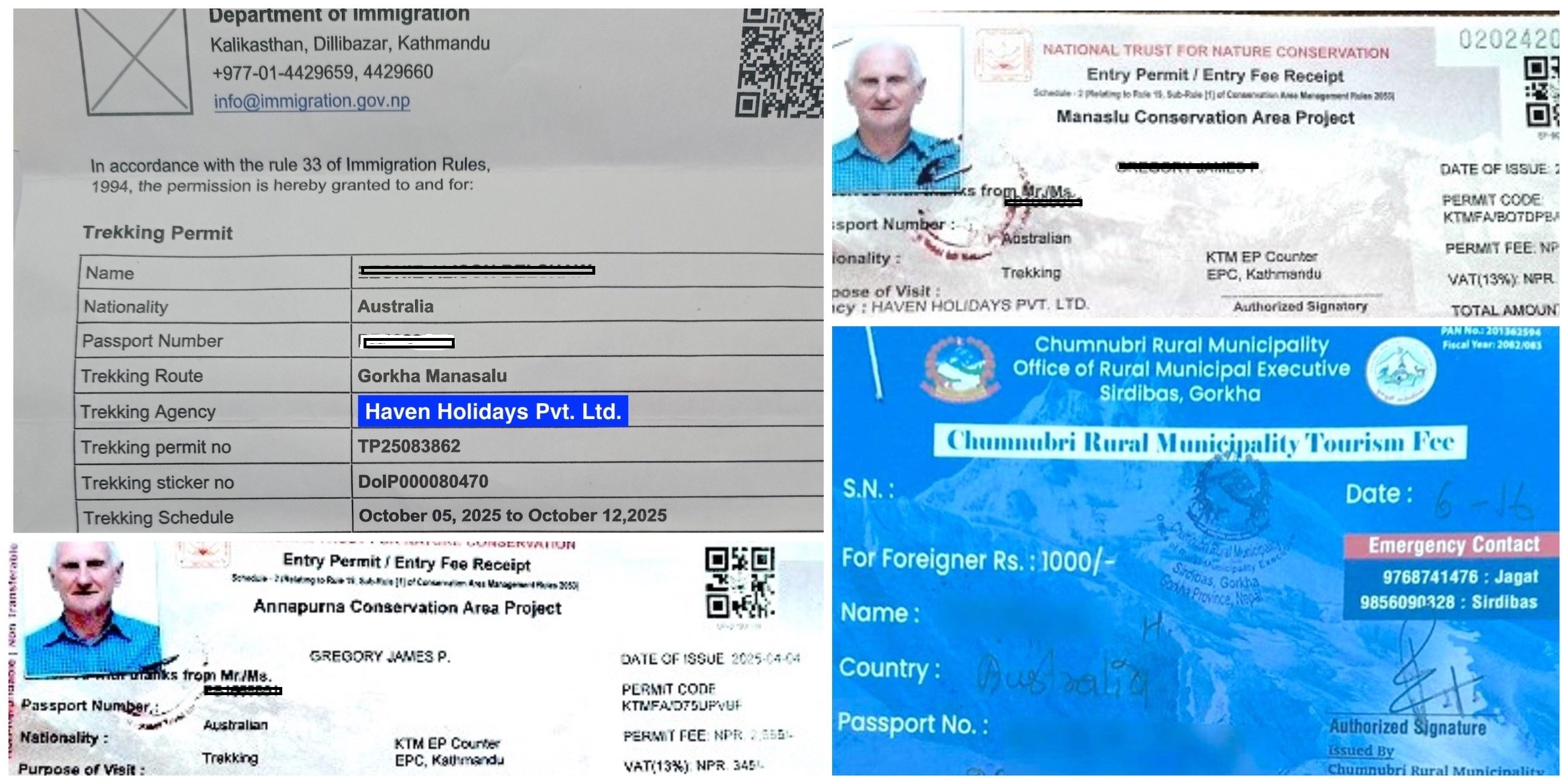 Manaslu Circuit Trek permits including Restricted Area Permit, MCAP, and ACAP required for trekking in the Manaslu region of Nepal.