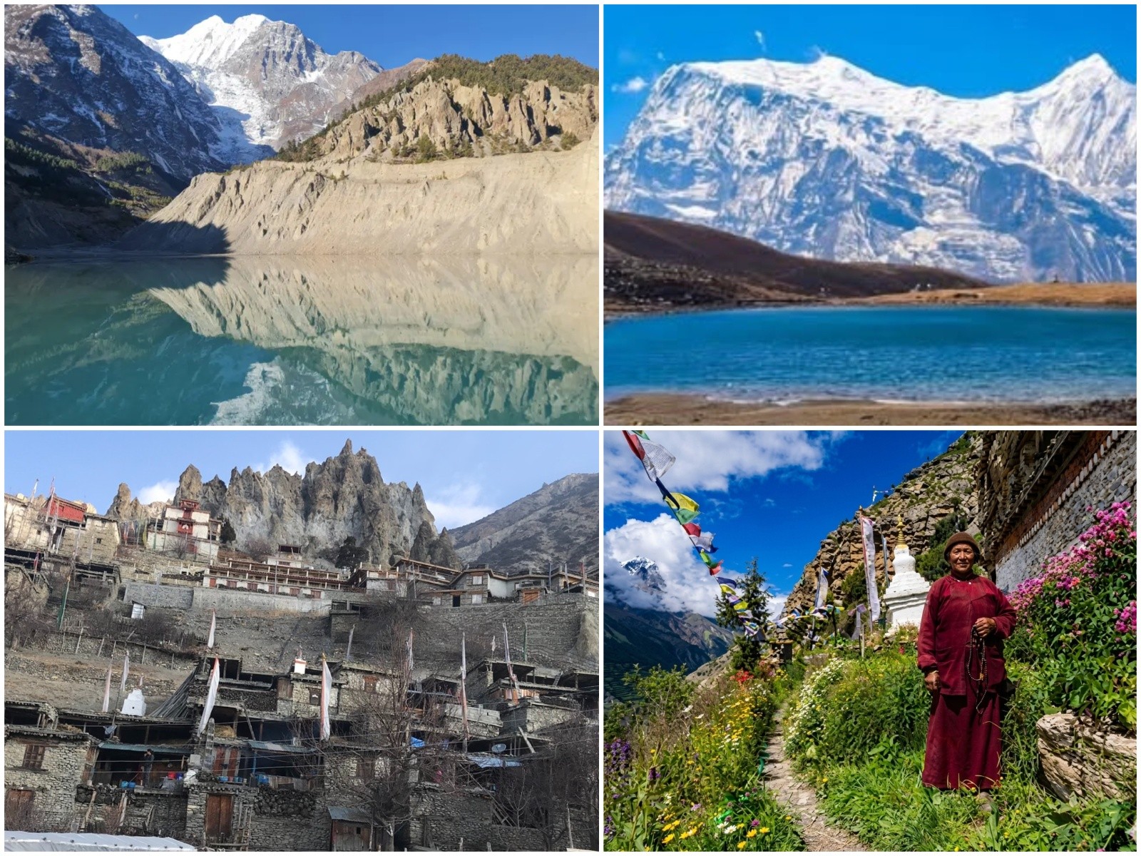 Acclimatization hike in Manang Valley on Annapurna Circuit Trek Nepal Himalaya trail