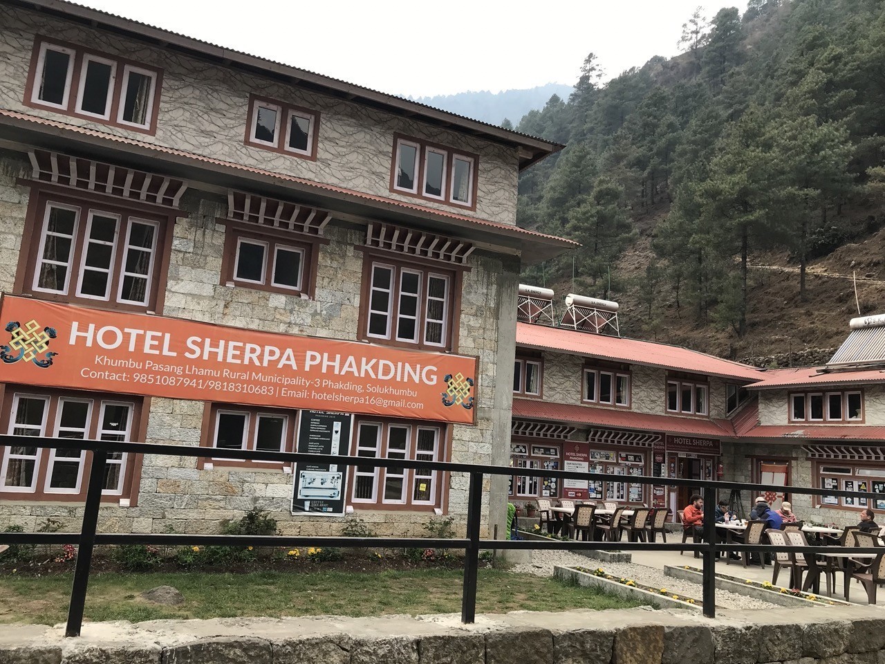 "Traditional mountain lodge along the Everest Base Camp Trek route offering comfortable teahouse accommodation in the Khumbu region of Nepal."
