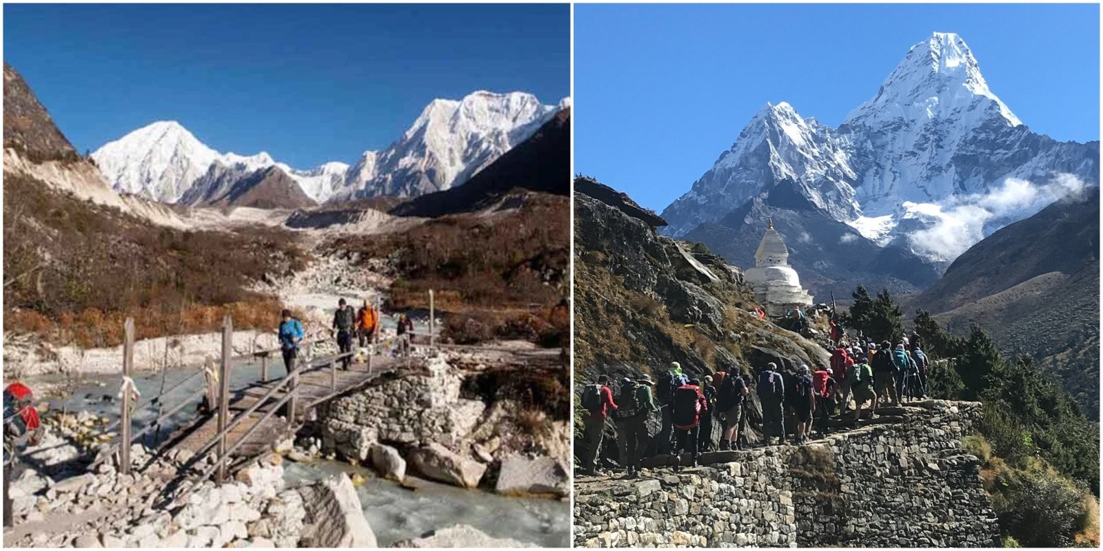 comparison of Mount Manaslu and Mount Everest peaks