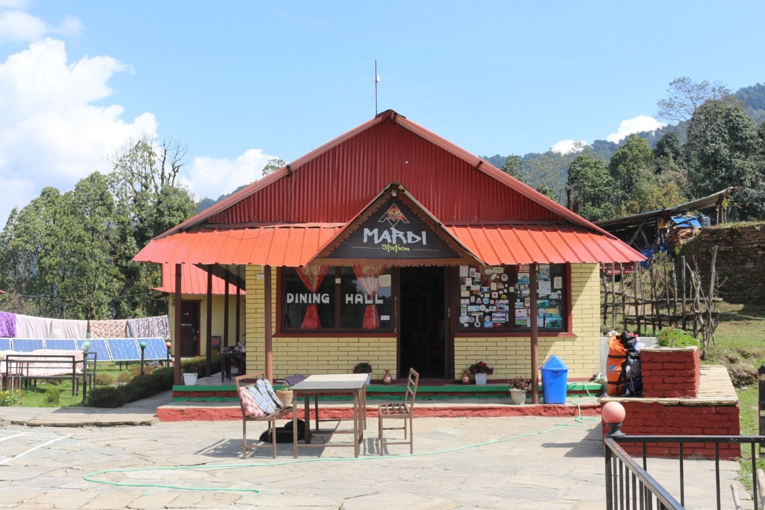 mountain restaurant and teahouse at Pitam Deurali on the Mardi Himal Trek in Nepal.