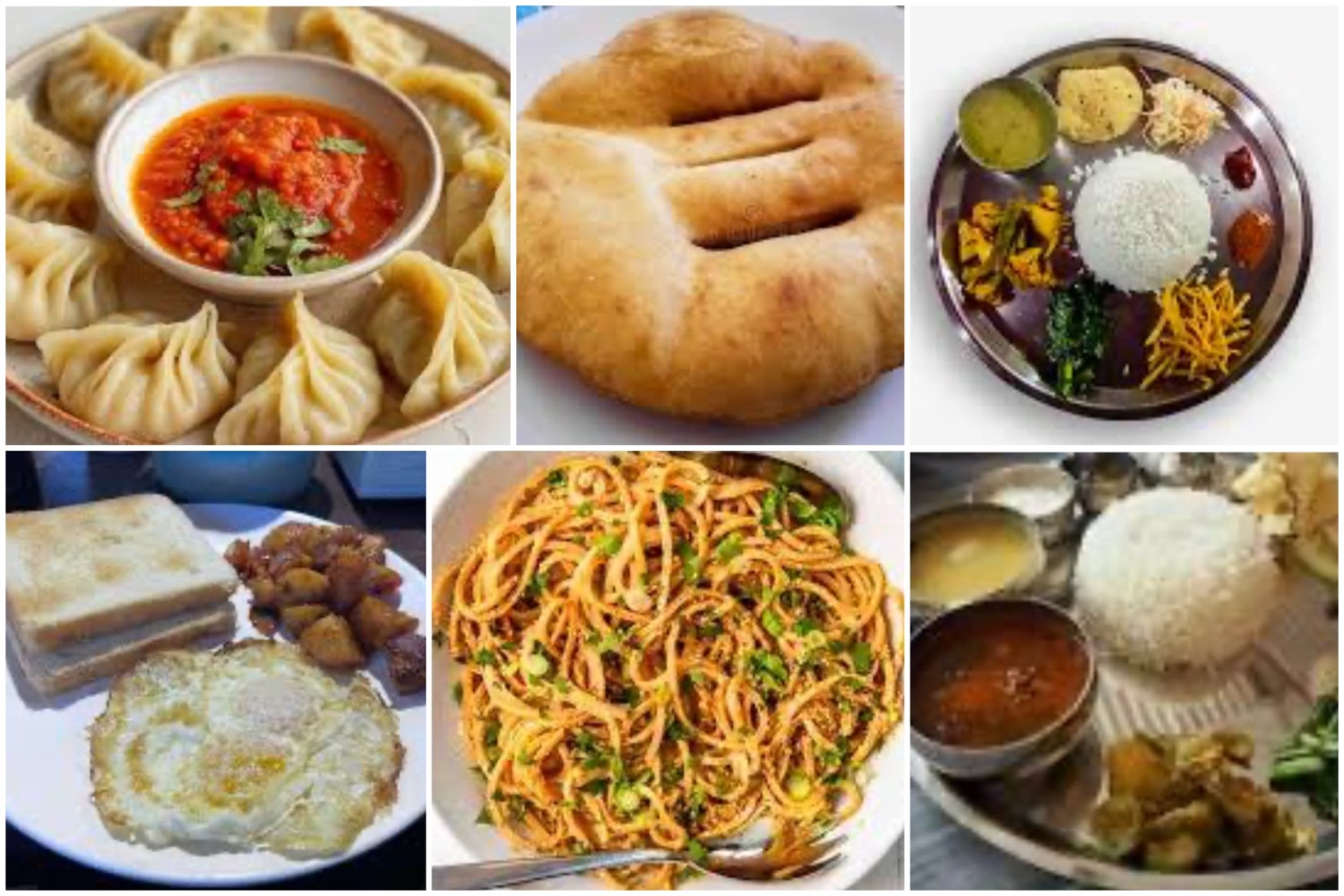 Traditional Nepali meal served at a teahouse on the Mardi Himal Trek in Nepal.