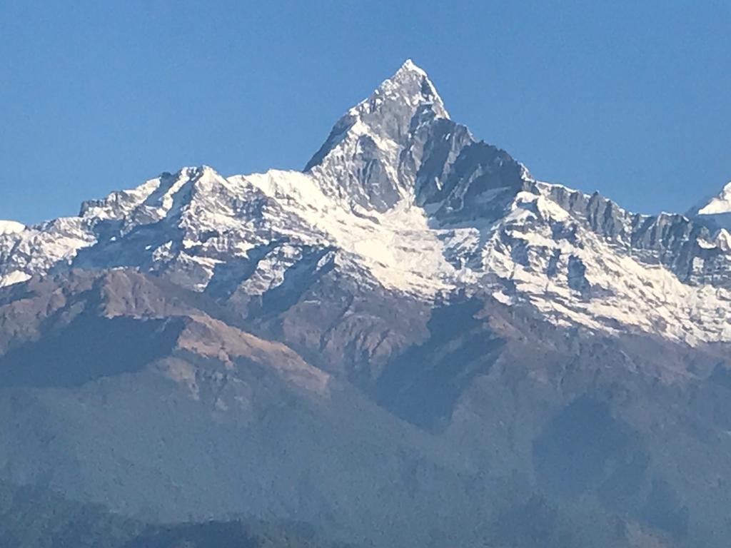 Machapuchare peak with its distinctive fishtail shape-The sacred Fishtail