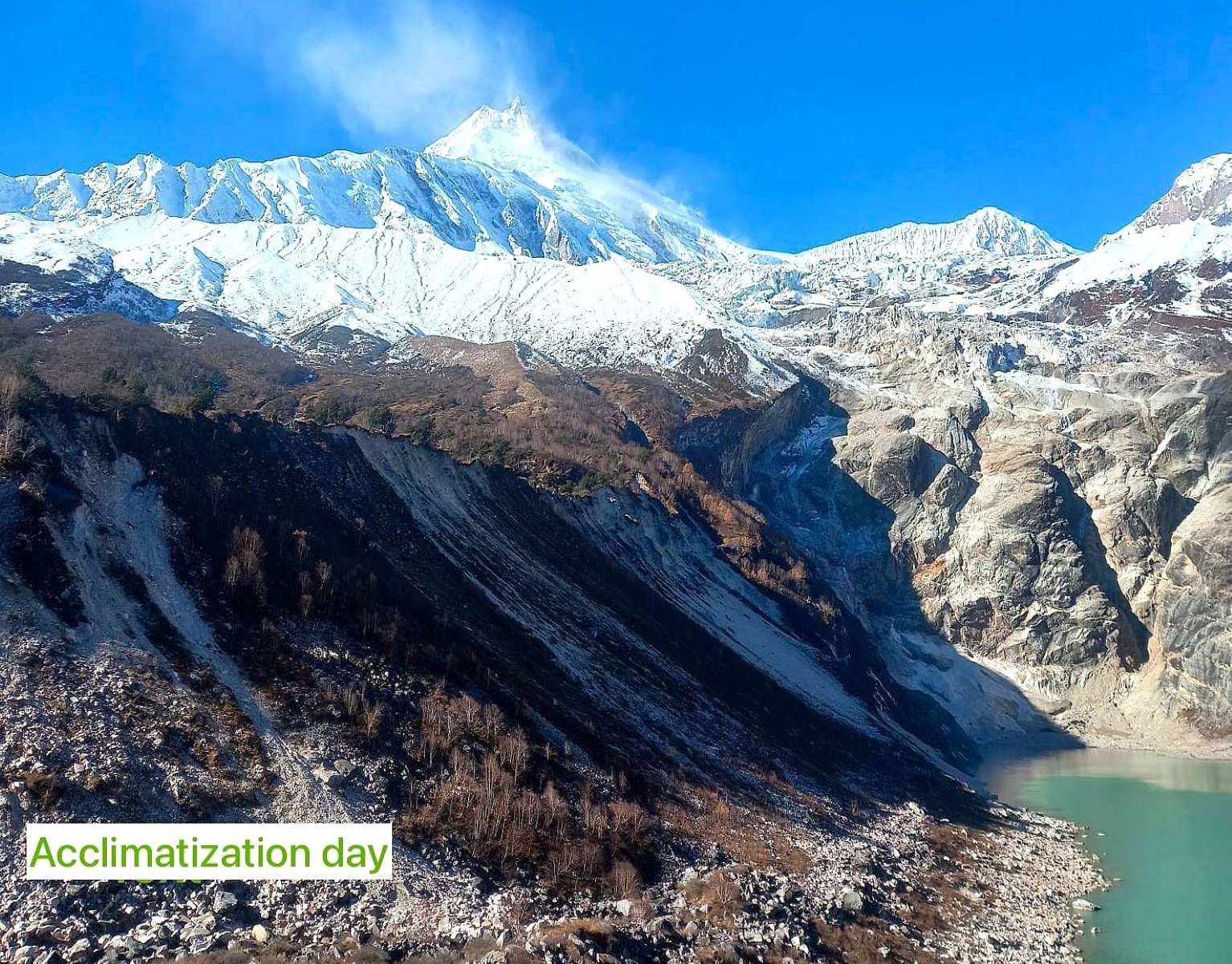 Trekkers enjoying an acclimatization day in Samagaon during the Manaslu Circuit .