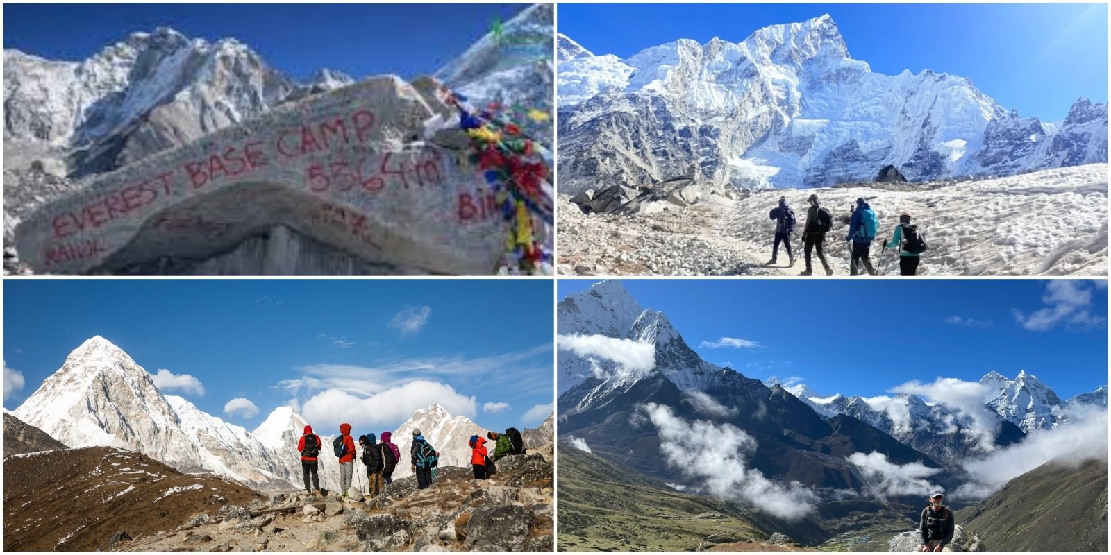 Wide view of the Pheriche Valley on the Everest Base Camp Trek, featuring trekkers walking through alpine meadows and snow-capped Himalayan peaks under a clear blue sky.  On the way to Everest Base Camp -Surrounded by towering peaks, wide open landscapes, and the valley offers breath-taking views of Ama Dablam, Taboche, and Cholatse, making it one of the most scenic sections of the Everest Base Camp trail.