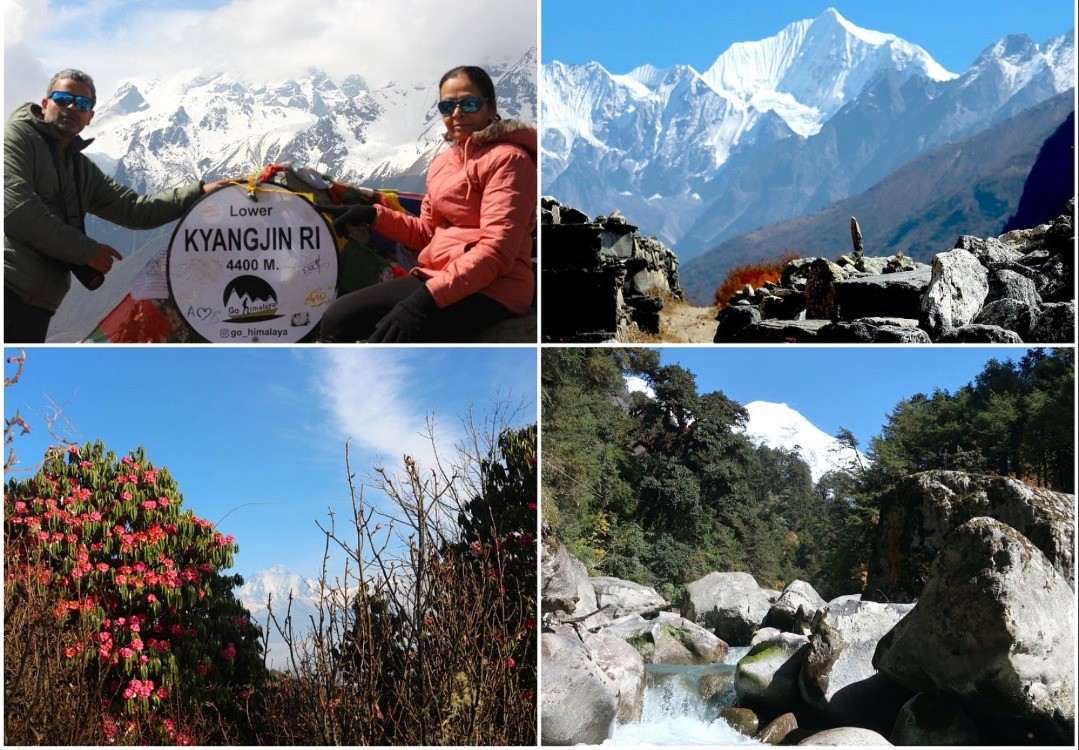 Introducing the 7-Day Langtang Valley Trek, featuring the crystal-clear Langtang River, the panoramic summit of Kyanjin Ri, and the spectacular snow-capped peaks surrounding the Langtang Valley in Nepal.