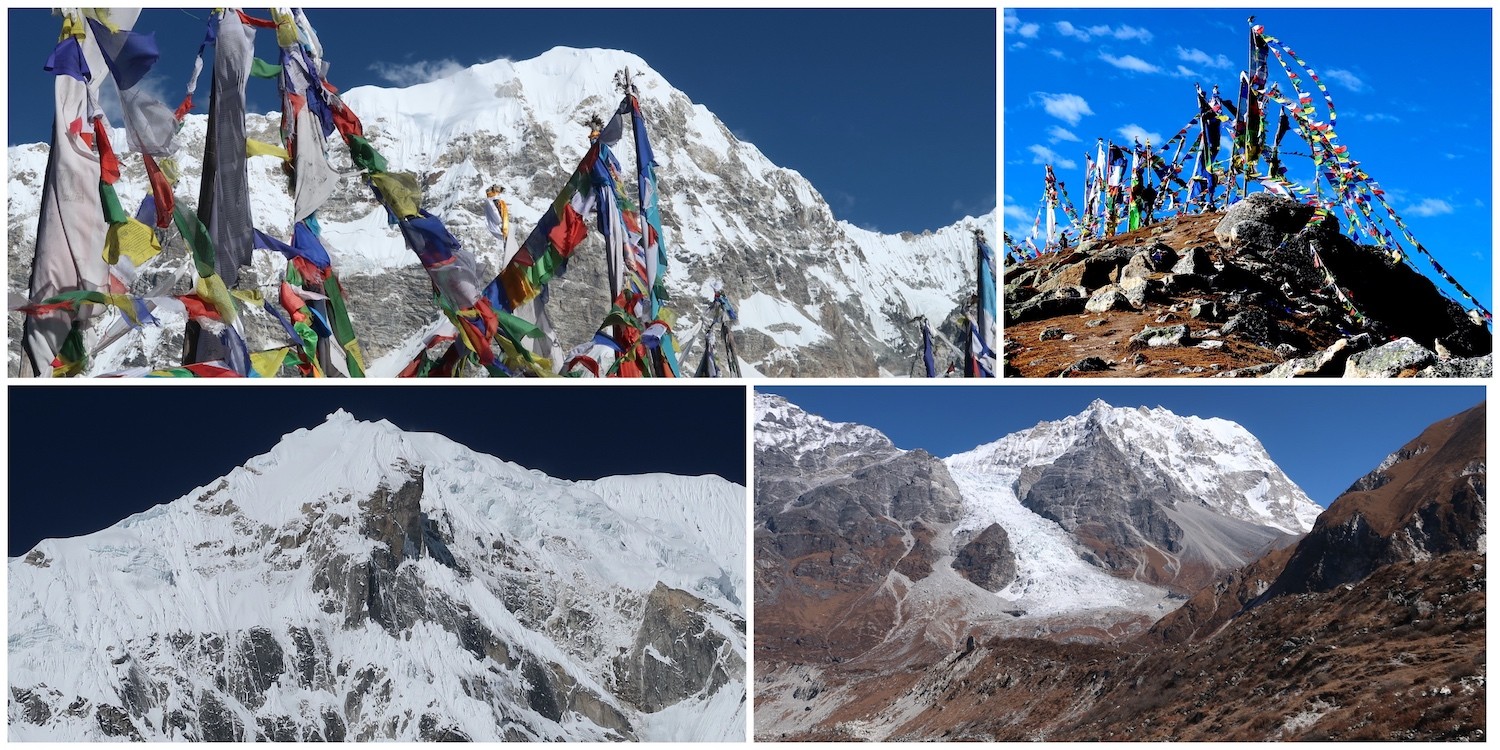 Langtang Lirung Tserko Ri and glacier in Langtang Valley Nepal Himalaya