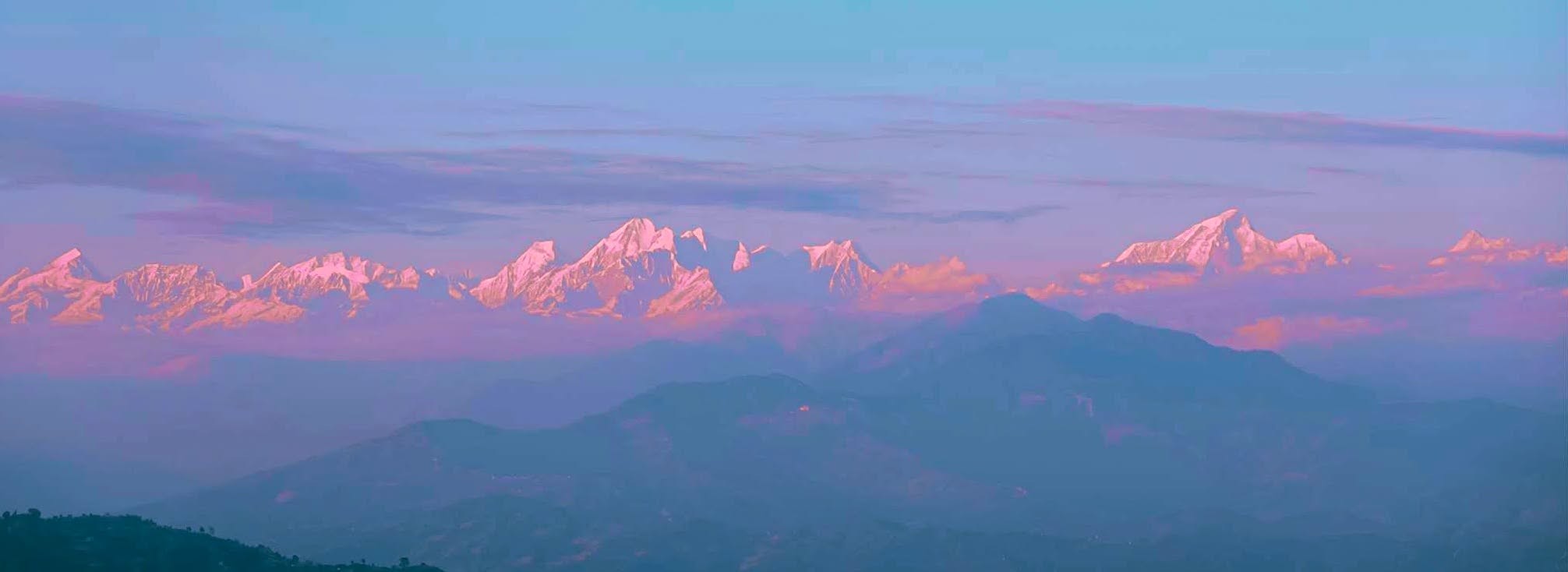Dhulikhel sunrise with Himalayan views.