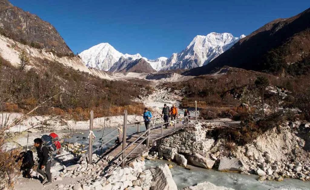 simple Wooden Bridge for crossing river