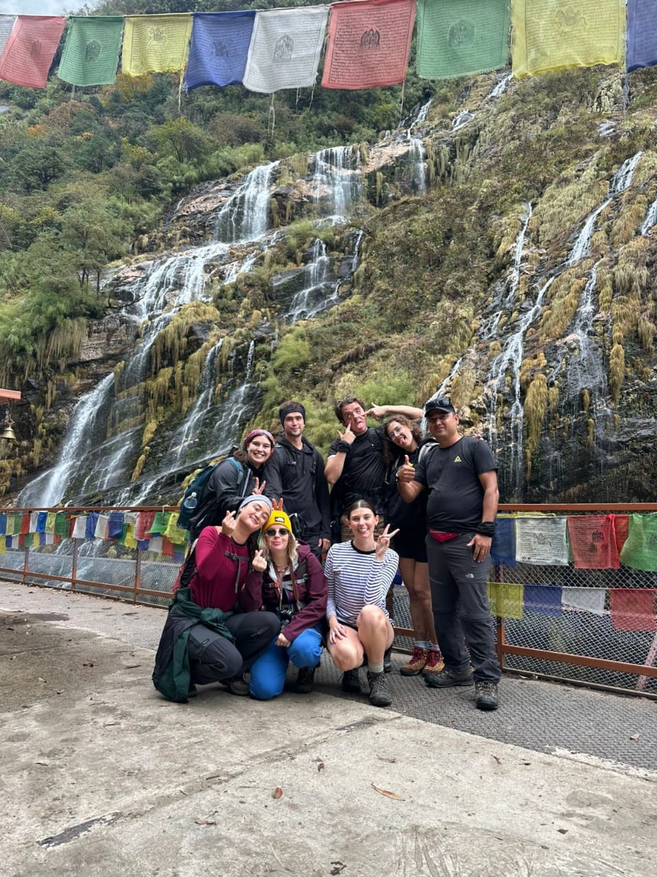 waterfall on the way to Annapurna Base Camp Trek Nepal Himalayan trail