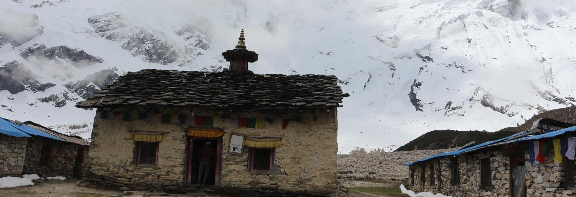 Scenic hike to Pungyen Gompa monastery on Manaslu Circuit Trek Nepal showing remote Himalayan trail and mountain scenery