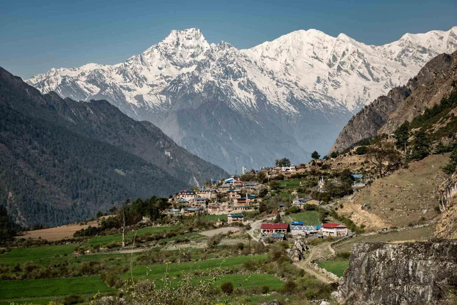 Best time for the Tsum Valley Trek with stunning mountain views and traditional Chhekampar village in Nepal.