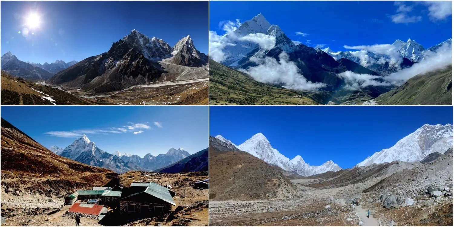 Dingboche to Lobuche alpine landscape with dramatic Himalayan mountain views.