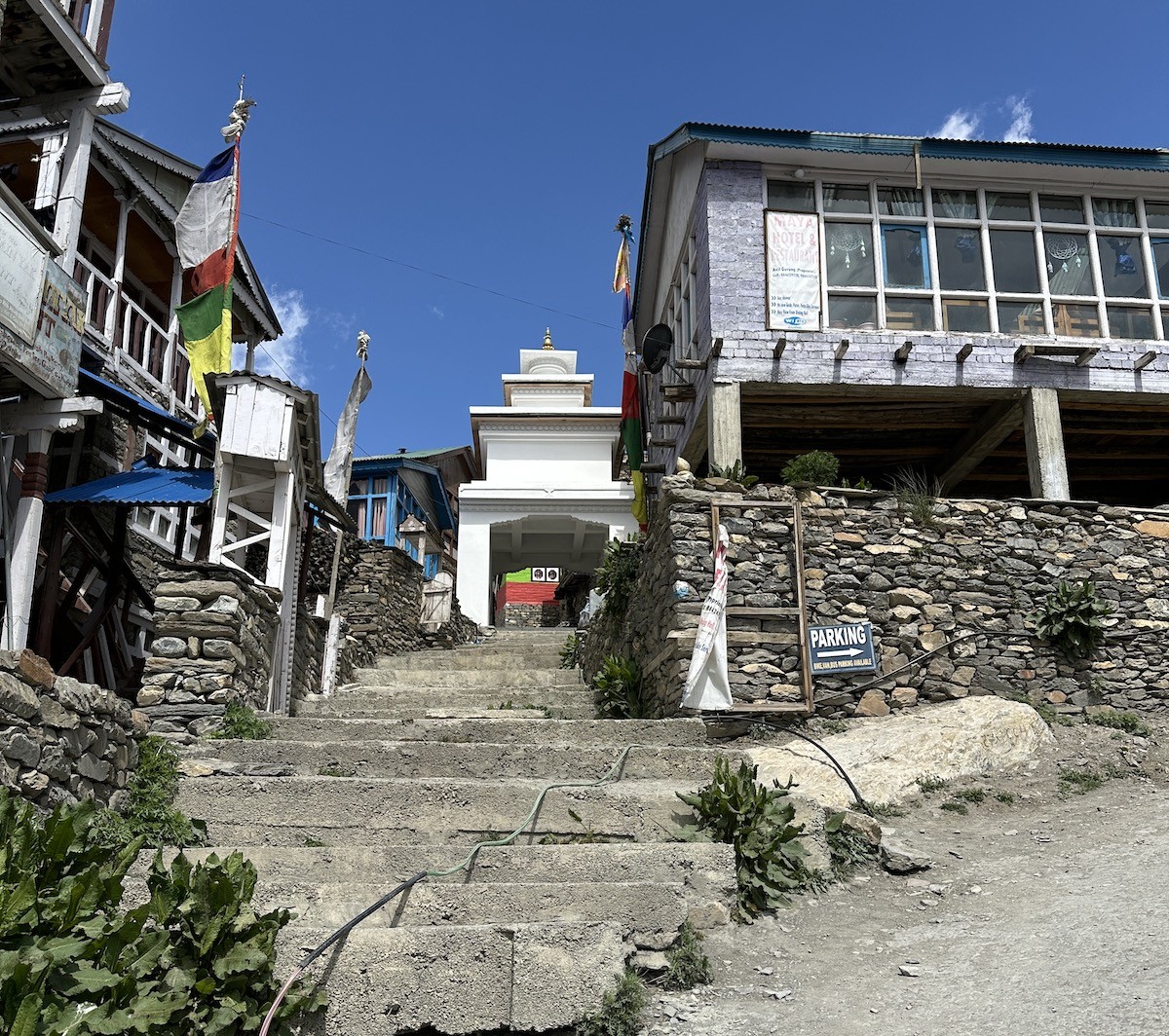 Jeep, motorbike, and trekking route to Khangsar Village on the Annapurna Circuit Trek with rugged mountain roads, scenic trails, and spectacular Himalayan landscapes in Nepal.