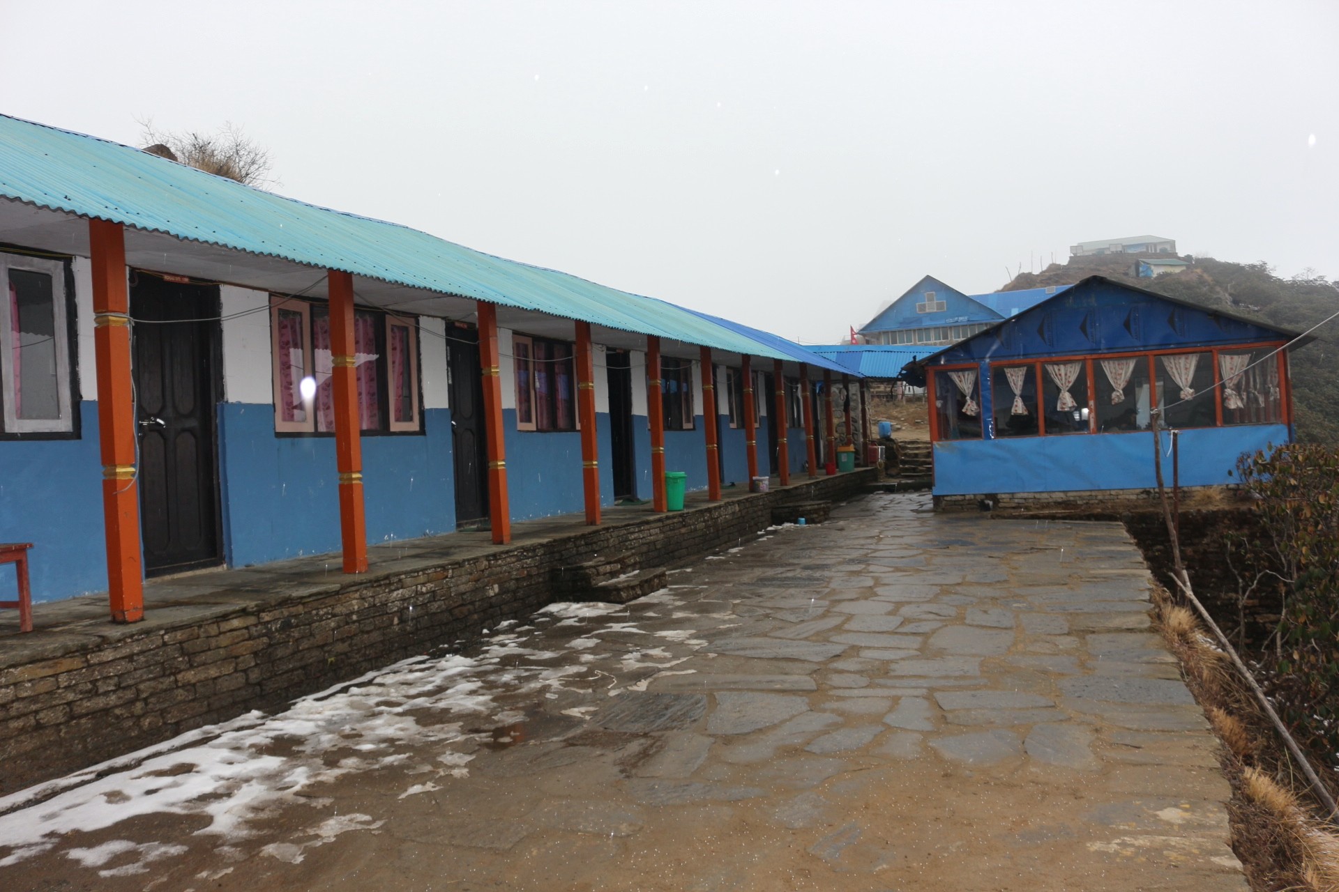 High Camp lodge on the Mardi Himal Trek with panoramic views of Machhapuchhre and the Annapurna Himalayas in Nepal.