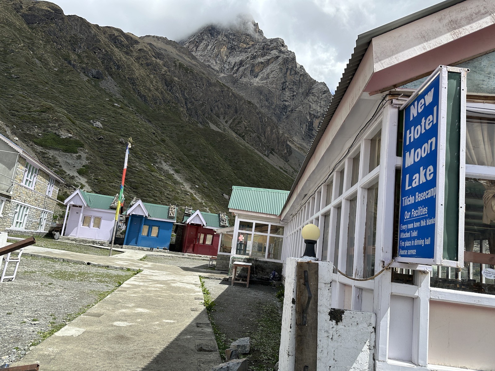 Tilicho Base Camp lodges and restaurants offering comfortable teahouse accommodation, hot meals, and essential trekking facilities in the Annapurna region of Nepal.