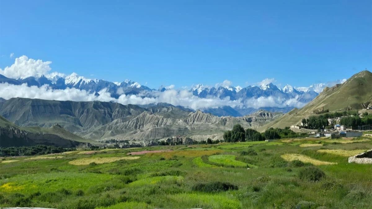 Upper Mustang in monsoon season Nepal rain shadow Himalayan landscape