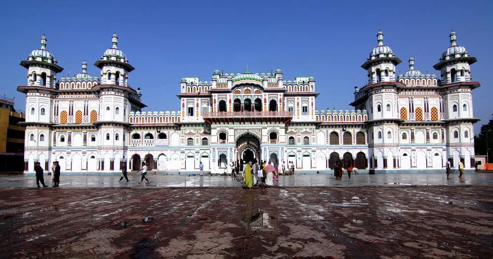 Janaki Temple in Janakpur, Nepal, a historic Hindu temple dedicated to Goddess Sita.