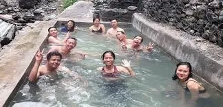 Natural hot spring at Jhinu Danda near the Annapurna trekking trails in Nepal.