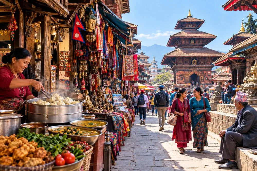 Local market and everyday life in Kathmandu.
