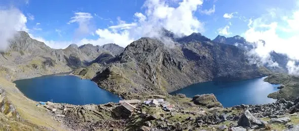 Alt Text: Gosaikunda and Thulo Syabru trekking trails in the Langtang region of Nepal.