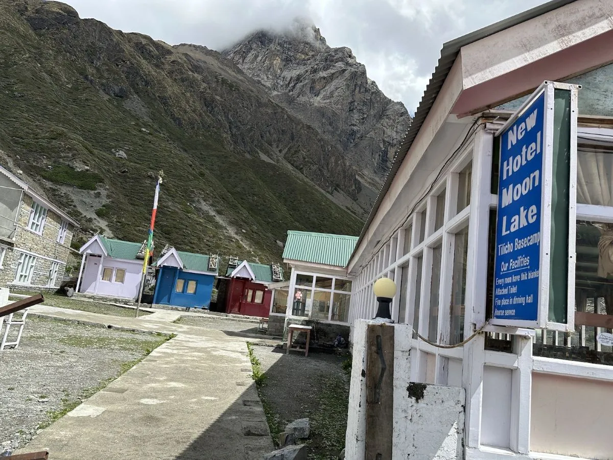 Tilicho Base Camp lodges and restaurants offering comfortable teahouse accommodation, hot meals, and essential trekking facilities in the Annapurna region of Nepal.