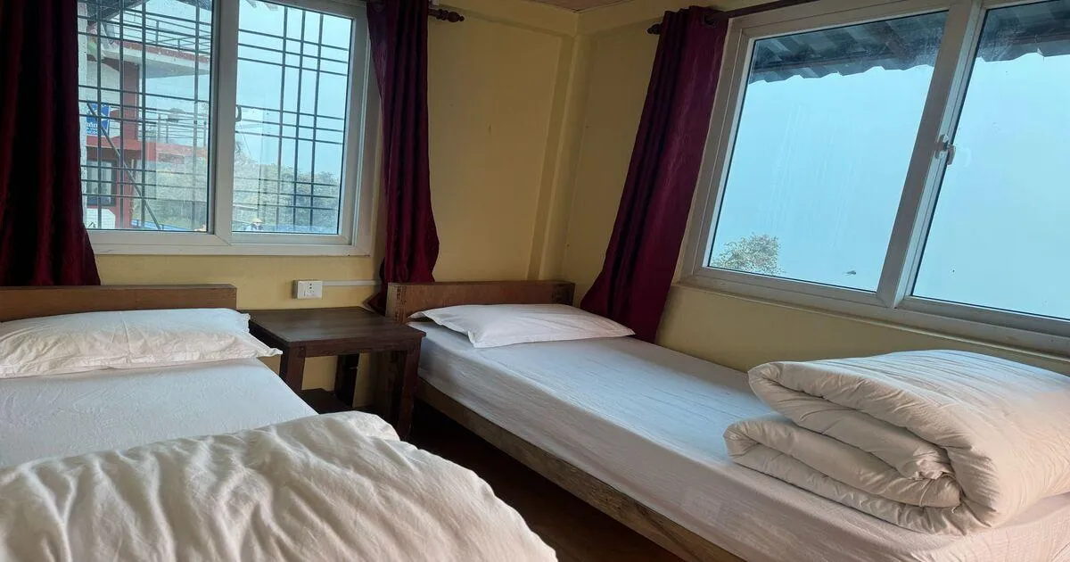 Comfortable lodge room with bed on the Ghorepani Poon Hill Trek.